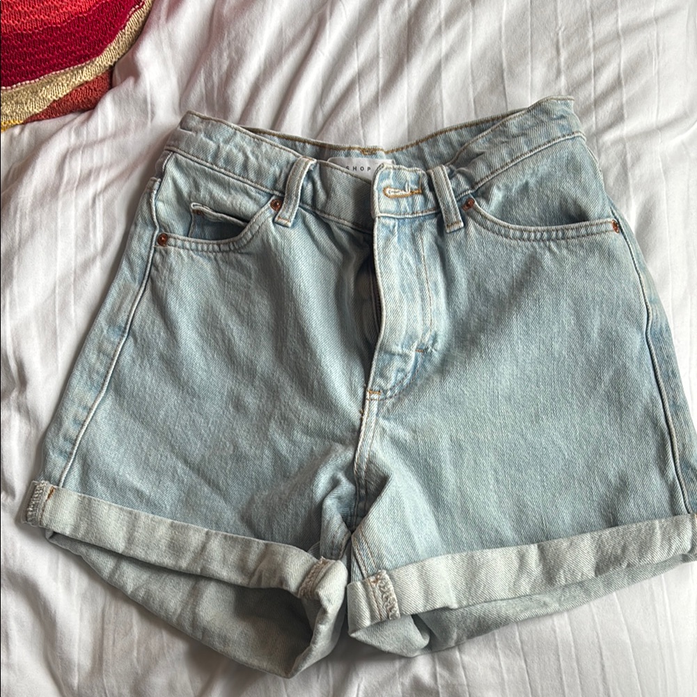 Topshop Light Blue Denim Women Shorts